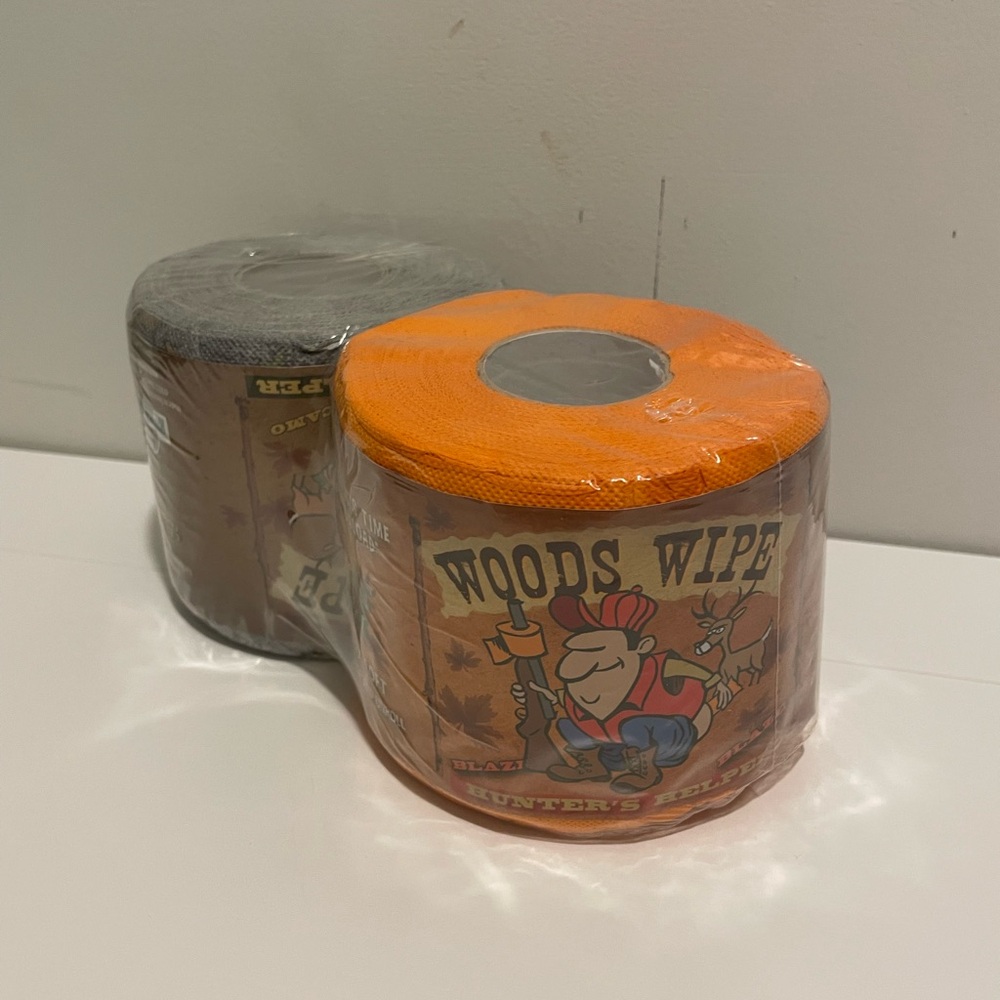 Buck Schitz Rivers Edge Camo & Hunters Orange 2 Pack Woods Wipe Toilet Paper New